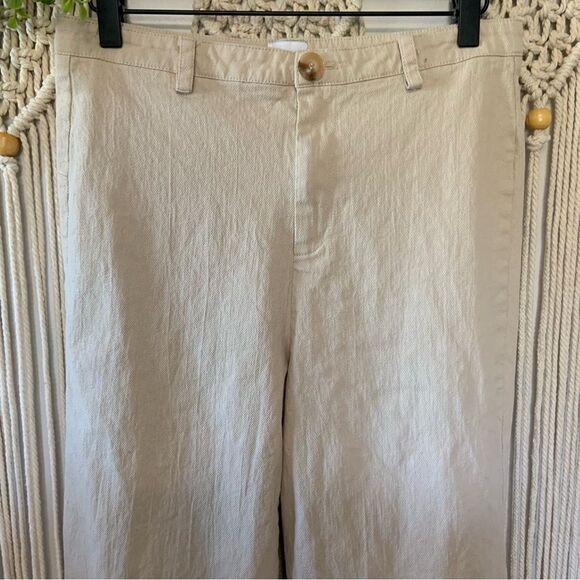 PRINCESS POLLY Carter Pants Beige Wide Leg High Rise Trousers Cotton Blend US 8 - Picture 7 of 15
